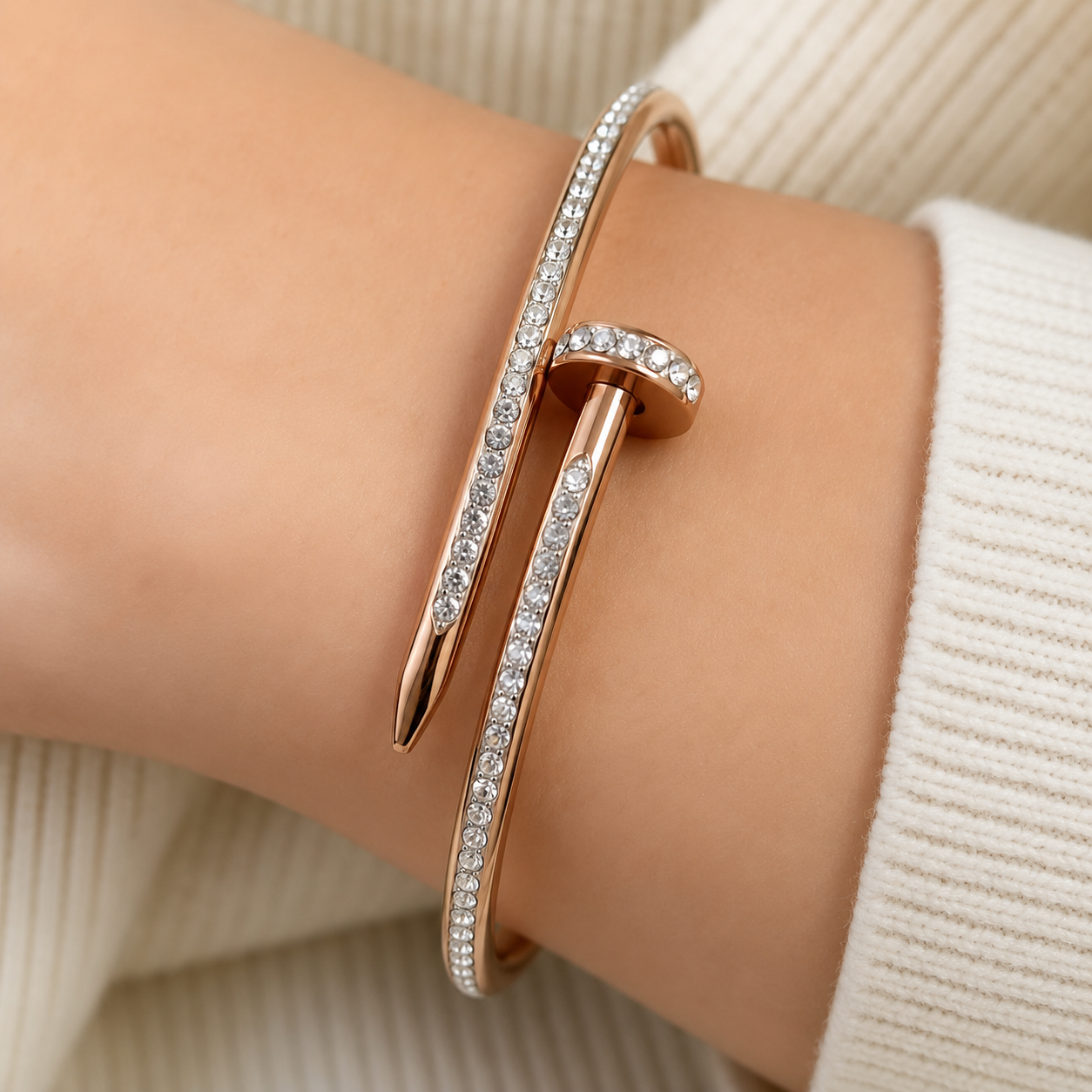 Anushka Sharma's Rose Gold Forever Nail Crystal Bracelet