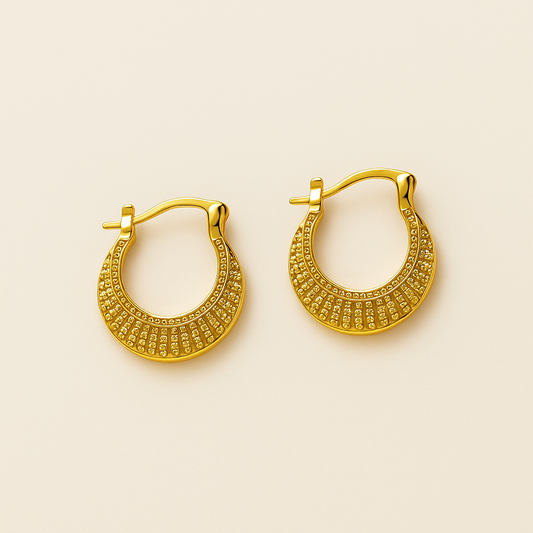 Men-18K Gold plated Vintage Hoop Earring