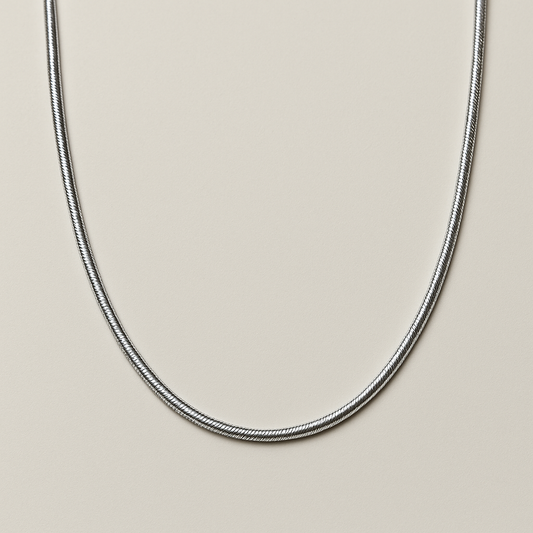 Anti Tarnish Silver Snake Chain Men's Necklace (Medium)