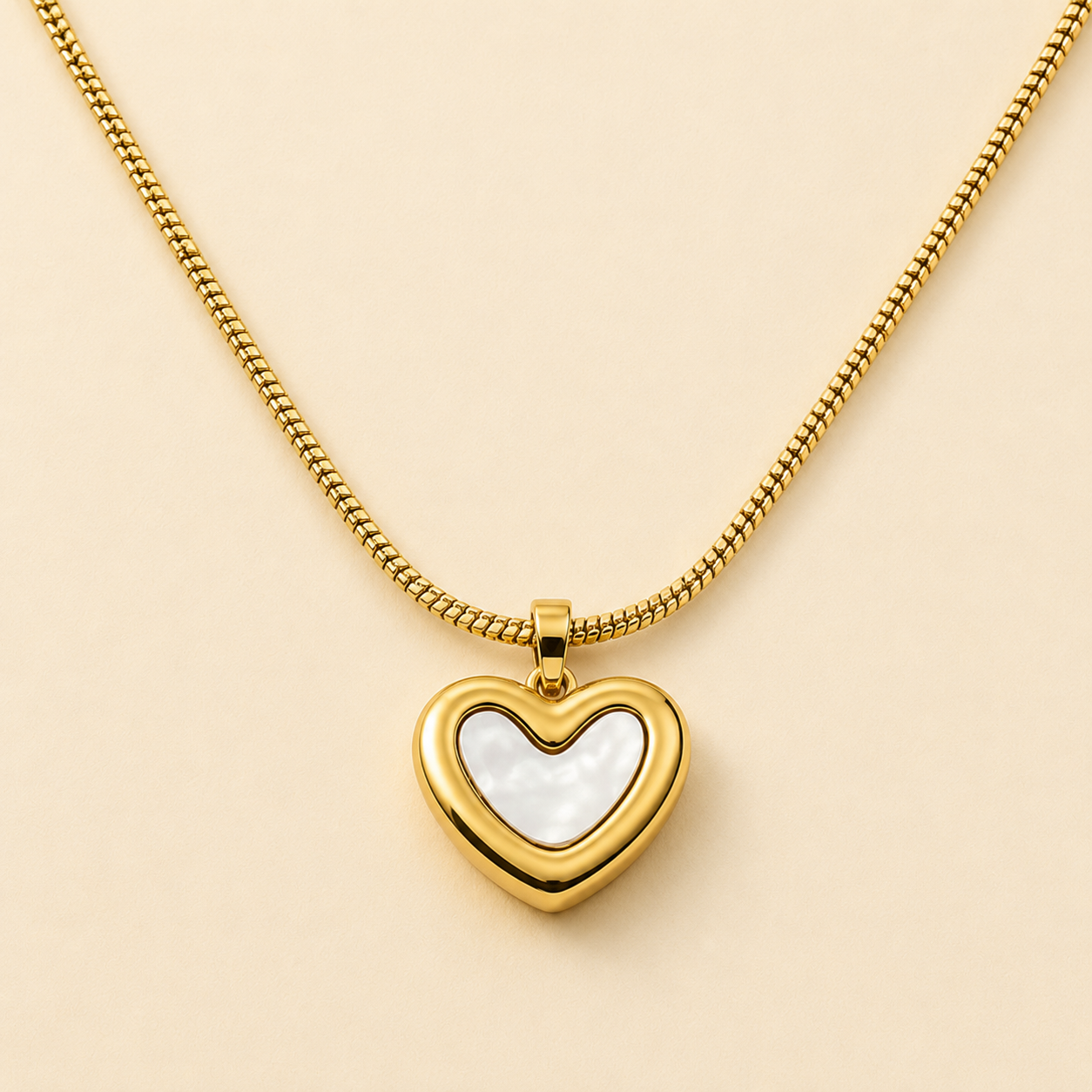Anti Tarnish White Heart Necklace
