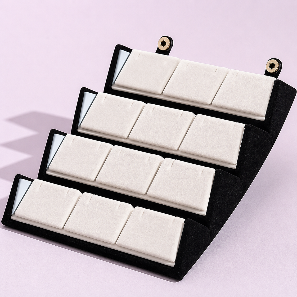 Black Foldable Multi-Slot Earring Box
