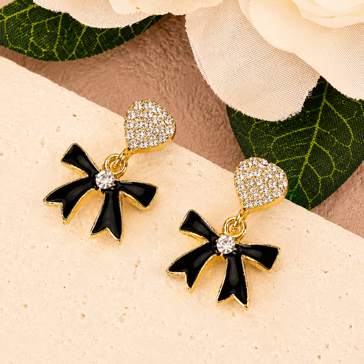 Black Velvet Bow Earrings