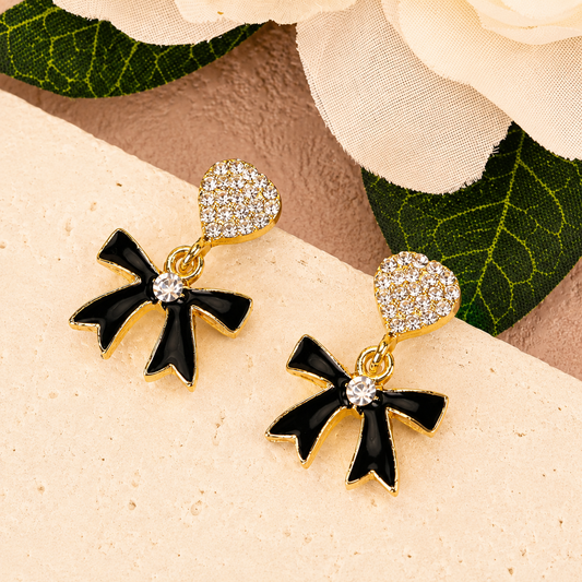 Black Velvet Bow Earrings