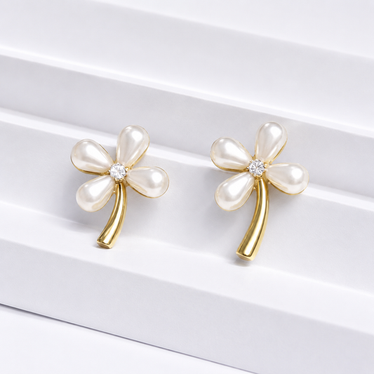 Crystal Floral Design Studs Earring