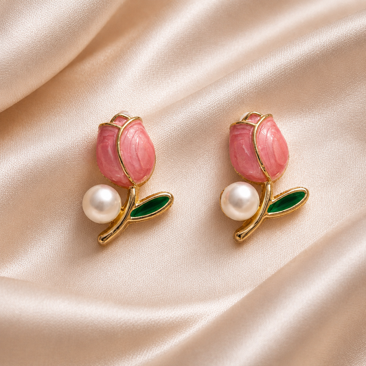 Tulip Flower Stud Earrings