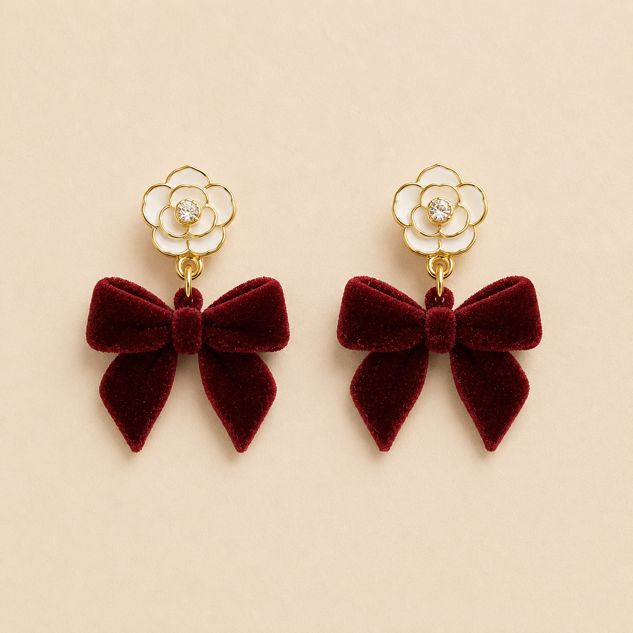 Sweet Velvet Pearl Drops Earring