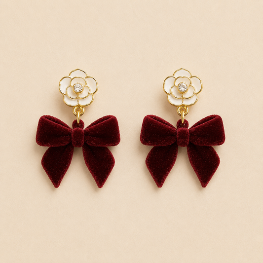 Sweet Velvet Pearl Drops Earring