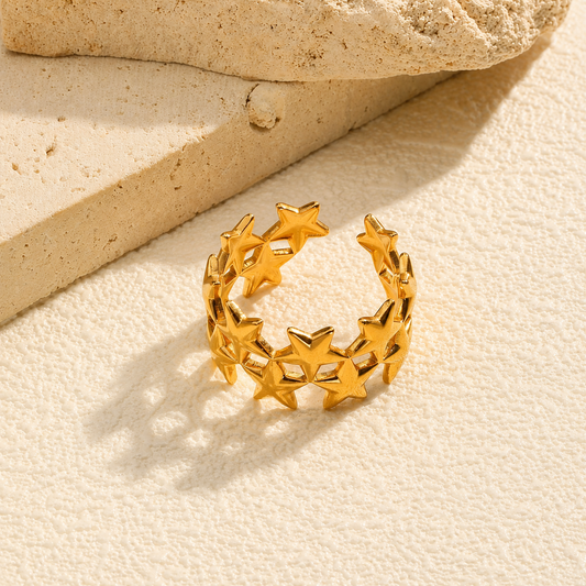 18K Gold Plated Cosmic Star Ring