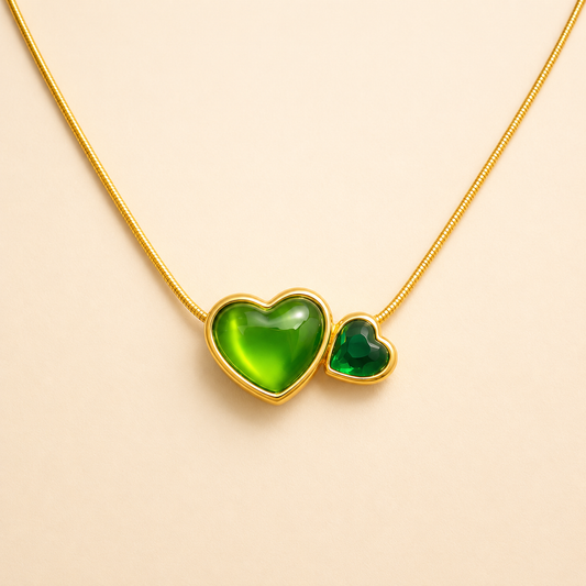 18k Gold Plated Double Heart Necklace
