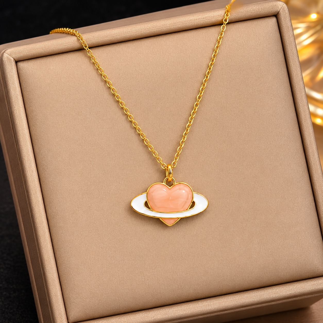 18K Gold Plated Celestial Heart Necklace