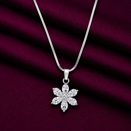 Crystal Flower Pendant Necklace