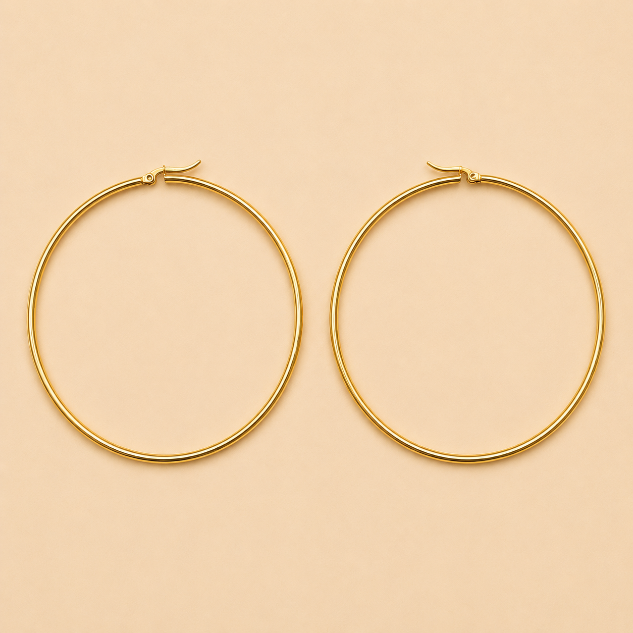18K Gold Plated Classic Gold Oversized Hoop Earrings