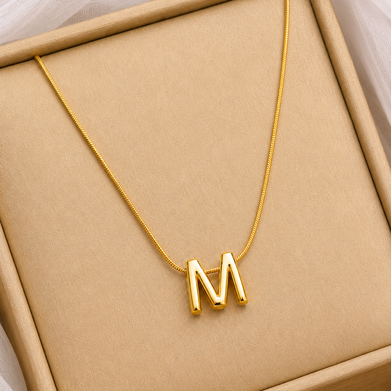 18K Gold Plated Signature M Initial Necklace