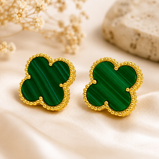 Green Clover Anti Tarnish Stud Earring