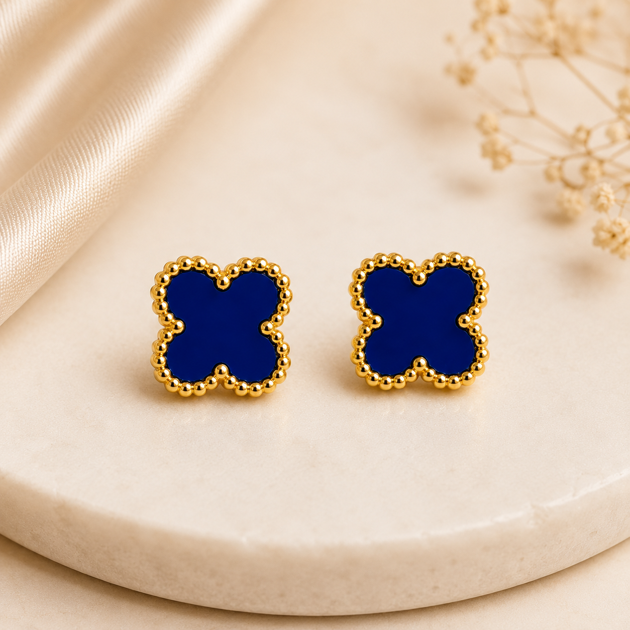 Blue Clover Anti Tarnish Earring