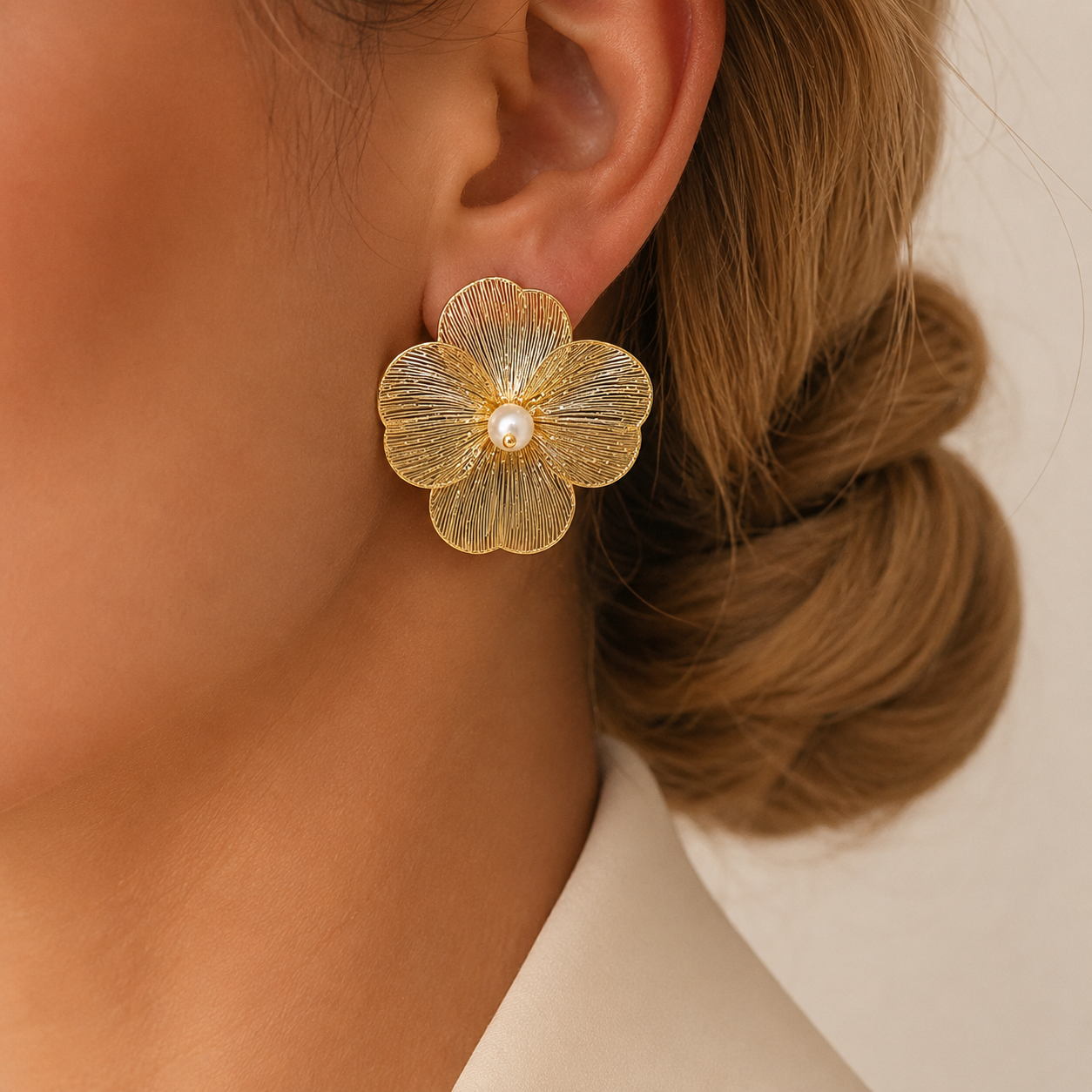 Zara Dupe Golden Flower Stud Earring