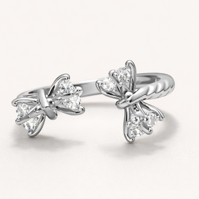 Crystal Butterfly Open Ring