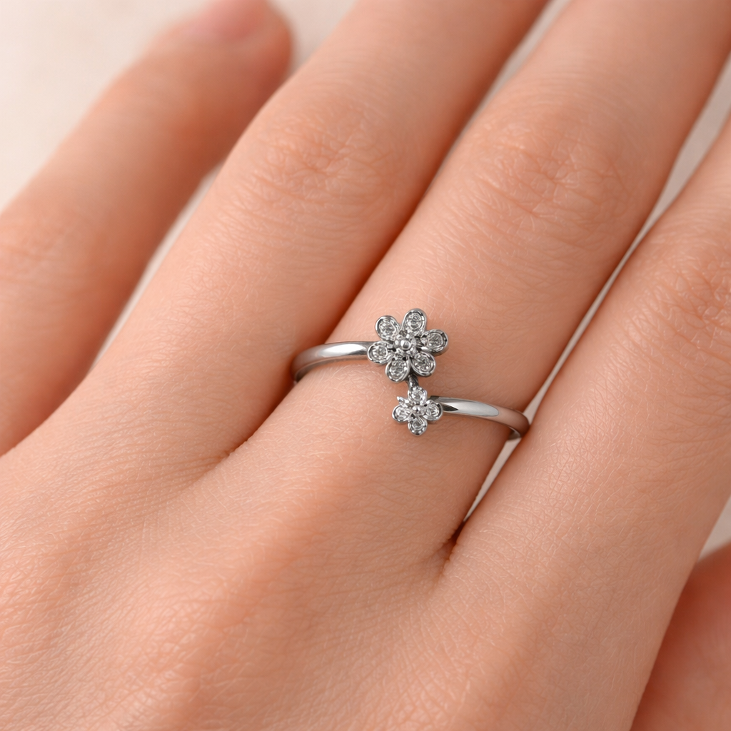 Twin Flower Spark Ring