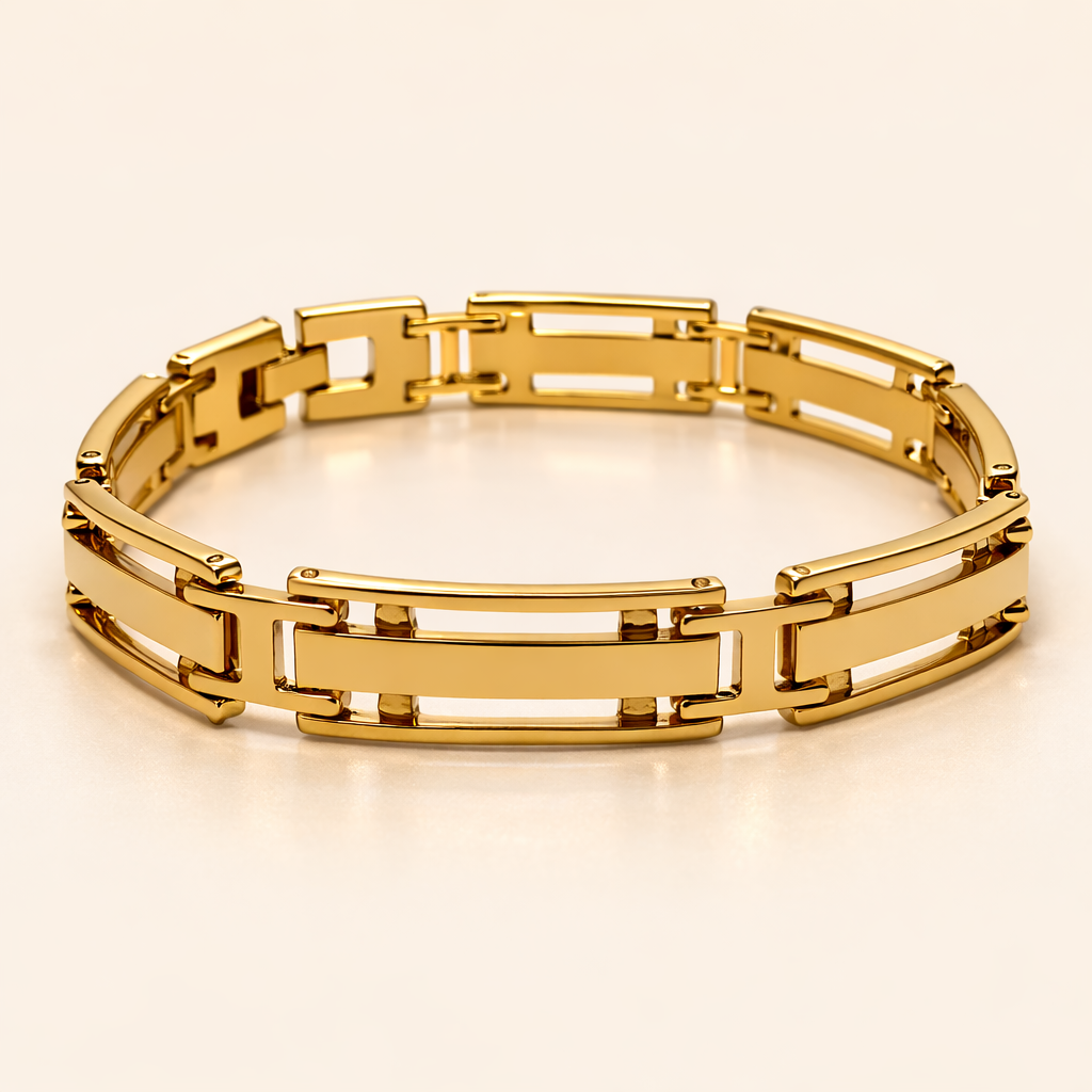 18K Gold Plated Golden Link Luxe Bracelet