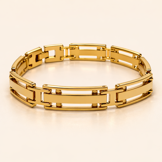 18K Gold Plated Golden Link Luxe Bracelet