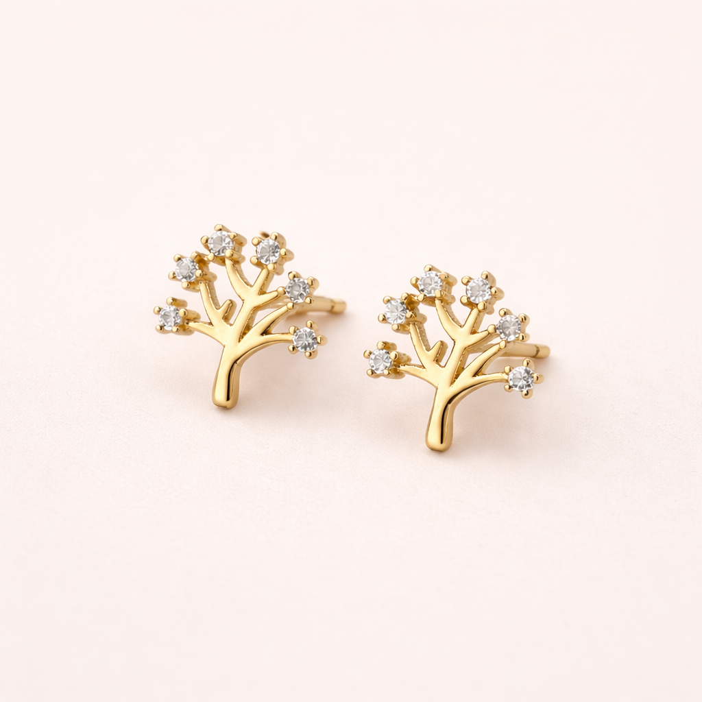 Zircon Tree Earrings