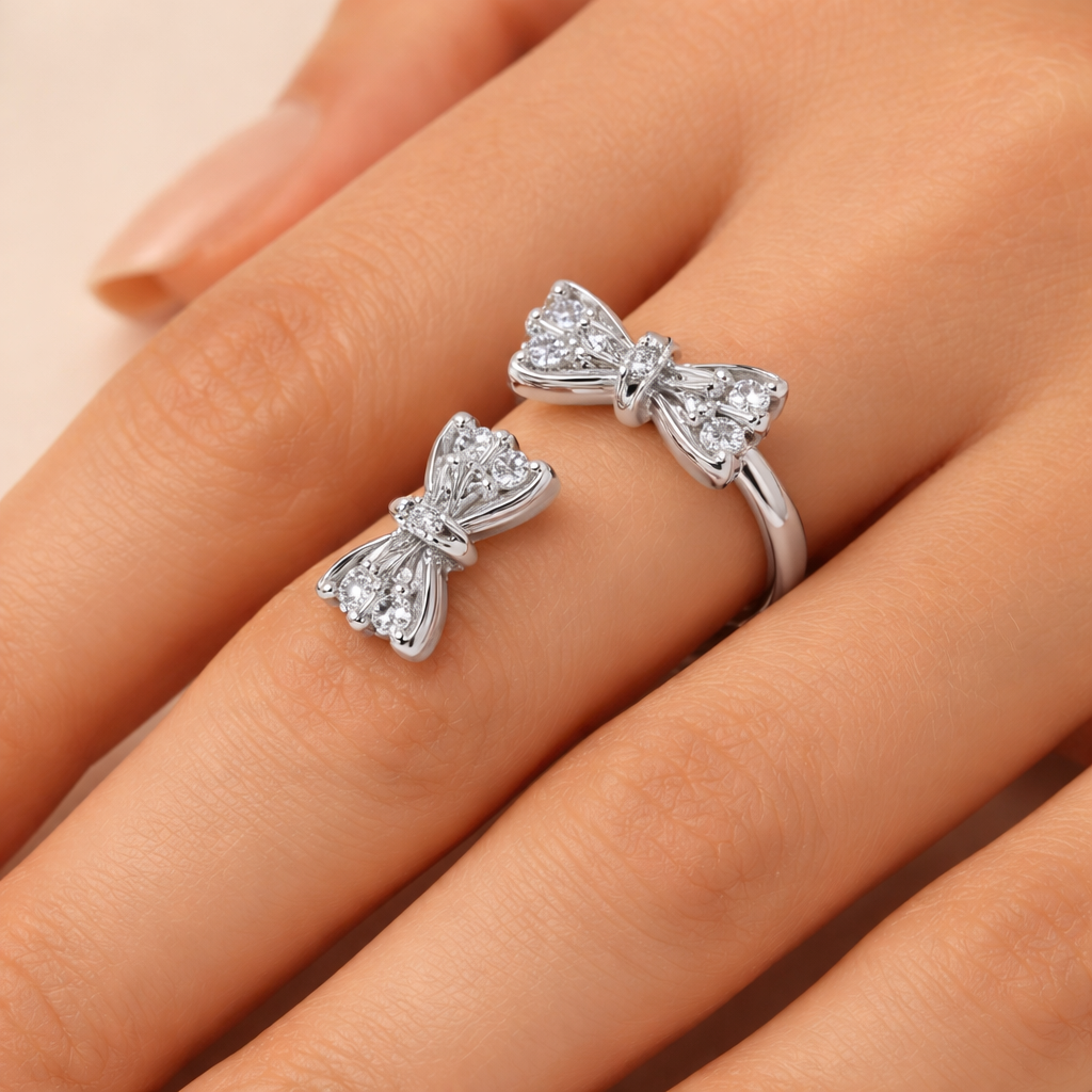Crystal Butterfly Open Ring