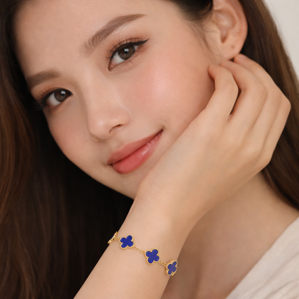 Blue Clover Anti Tarnish Bracelet