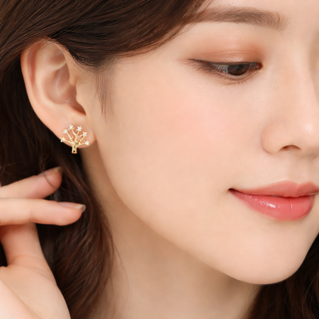Zircon Tree Earrings