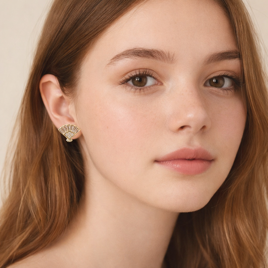 Celeste Fan Crystal Earrings