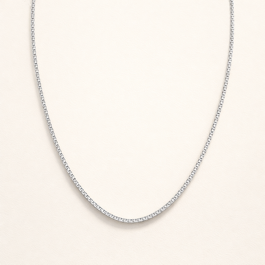 Men-18K Silver Plated  Urban Edge Silver Chain