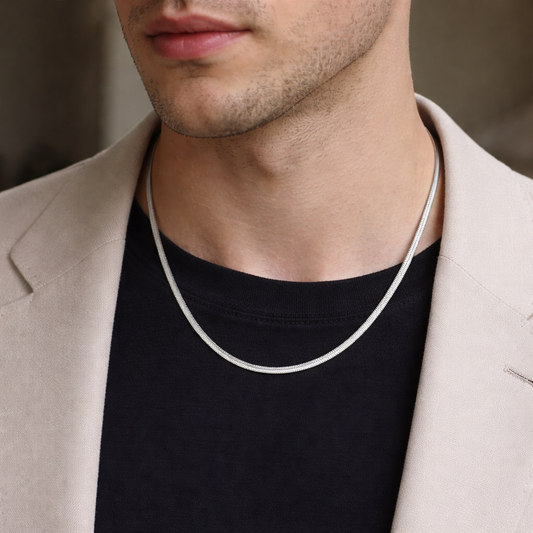 Men-18K Silver Plated Urban Sleek Snake Chain