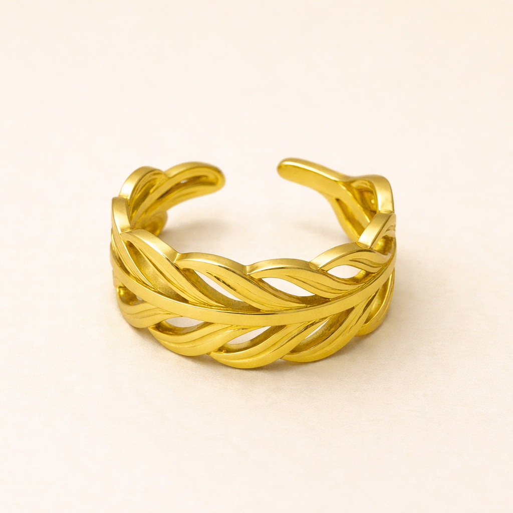 18K Gold Plated Luxe Braid Ring