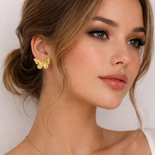 18k Gold Plated Mini Midas Butterfly Studs Earring