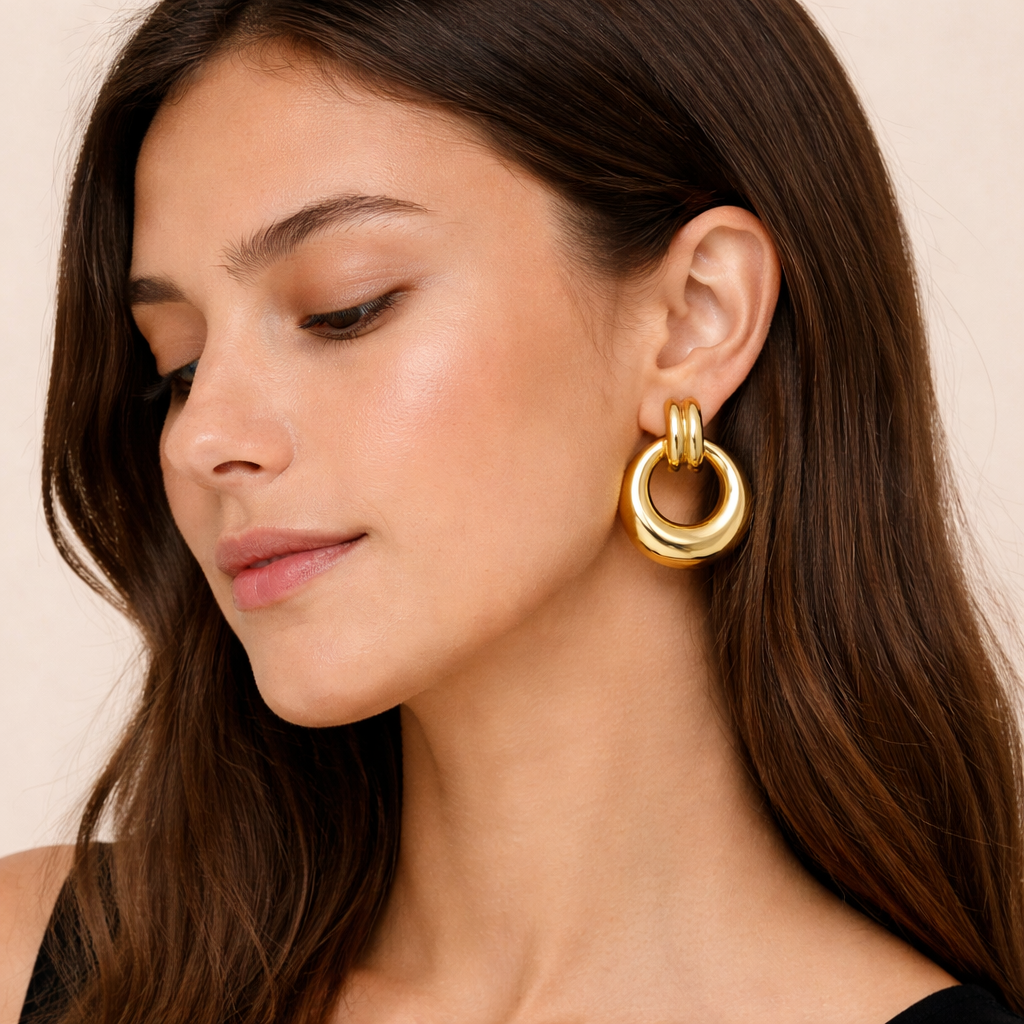 18k Gold Plated Regal Orbit Earrings