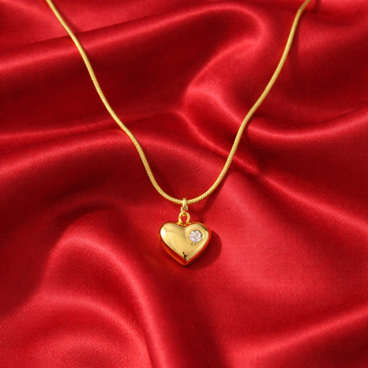 18k Gold Plated Golden Love Heart Pendant Necklace