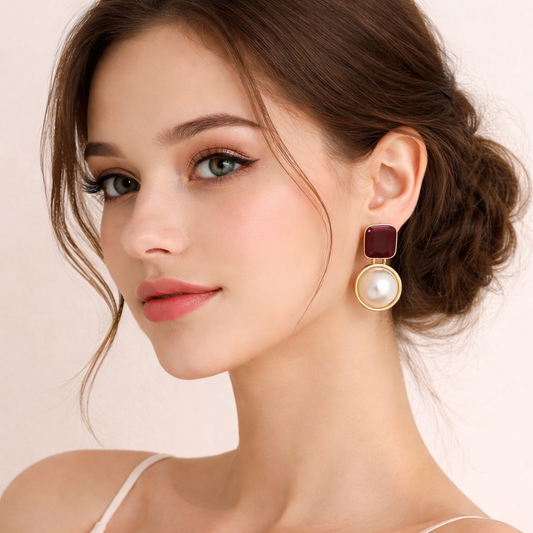 Crimson Elegance Earrings