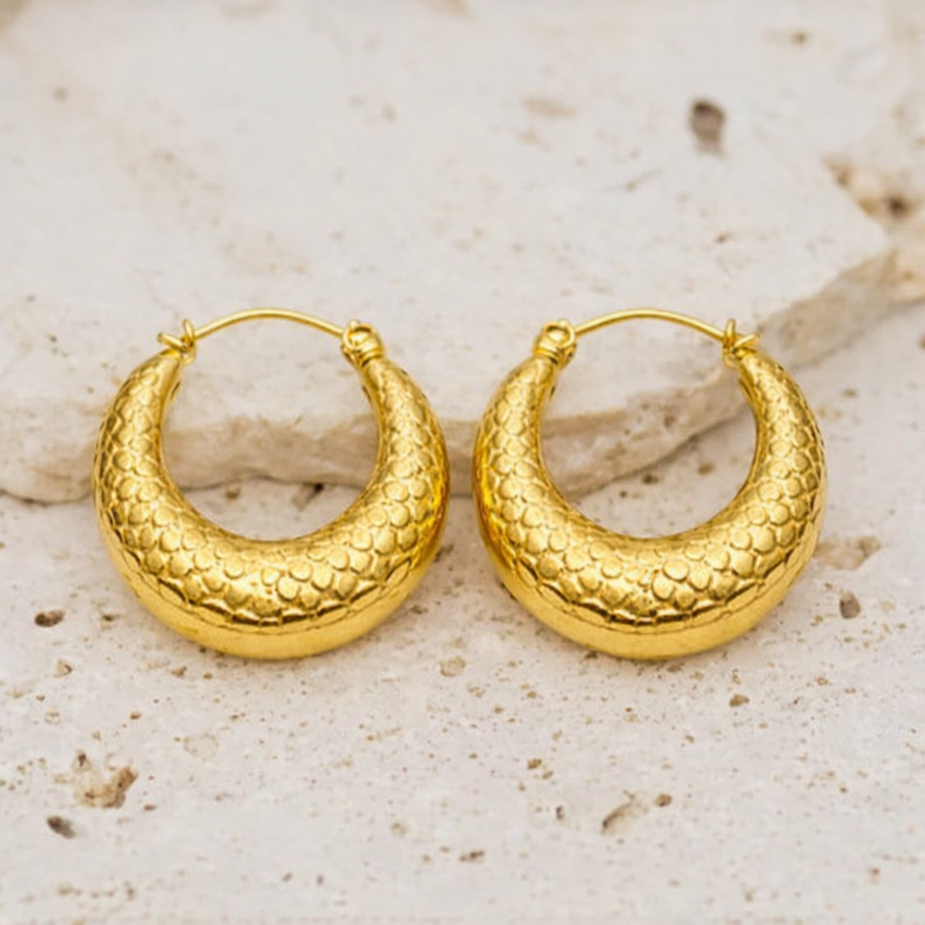 18k gold plated Anti Tarnish Hoop Earring