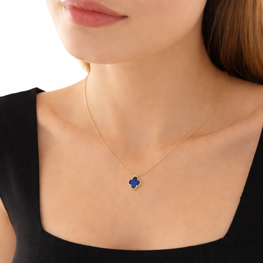 18k Gold Plated Blue Pendant  Anti Tarnish Neckalce