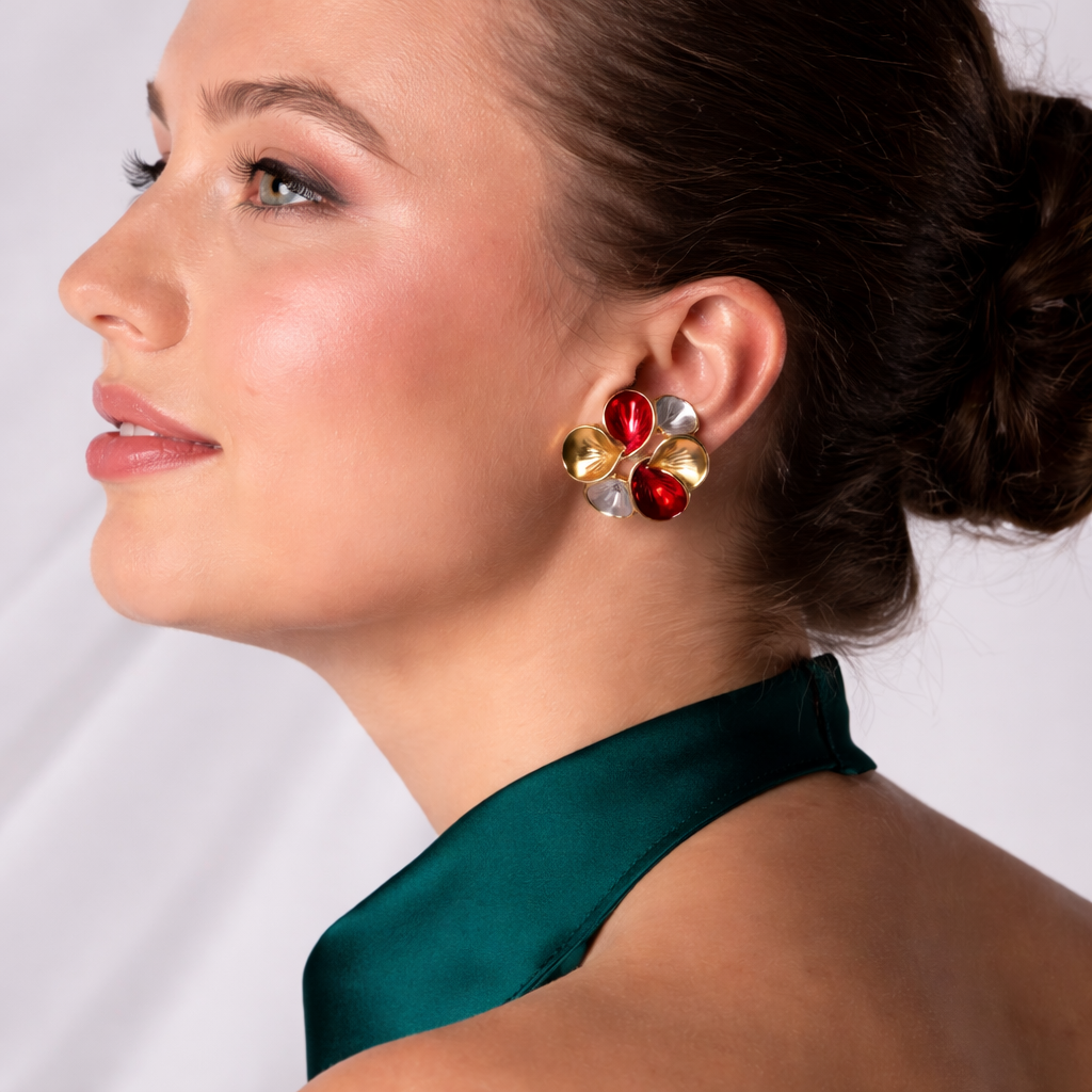 Golden Bloom Stud Earrings