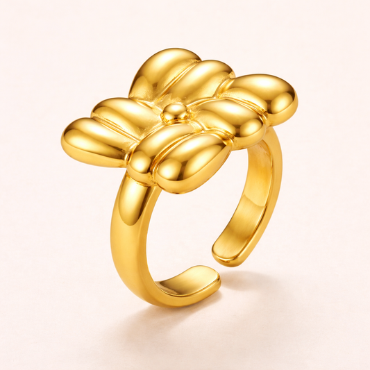18K Gold Plated Golden Pebble Ring