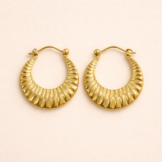 18k Gold Plated Croissant Lola Hoop Earring