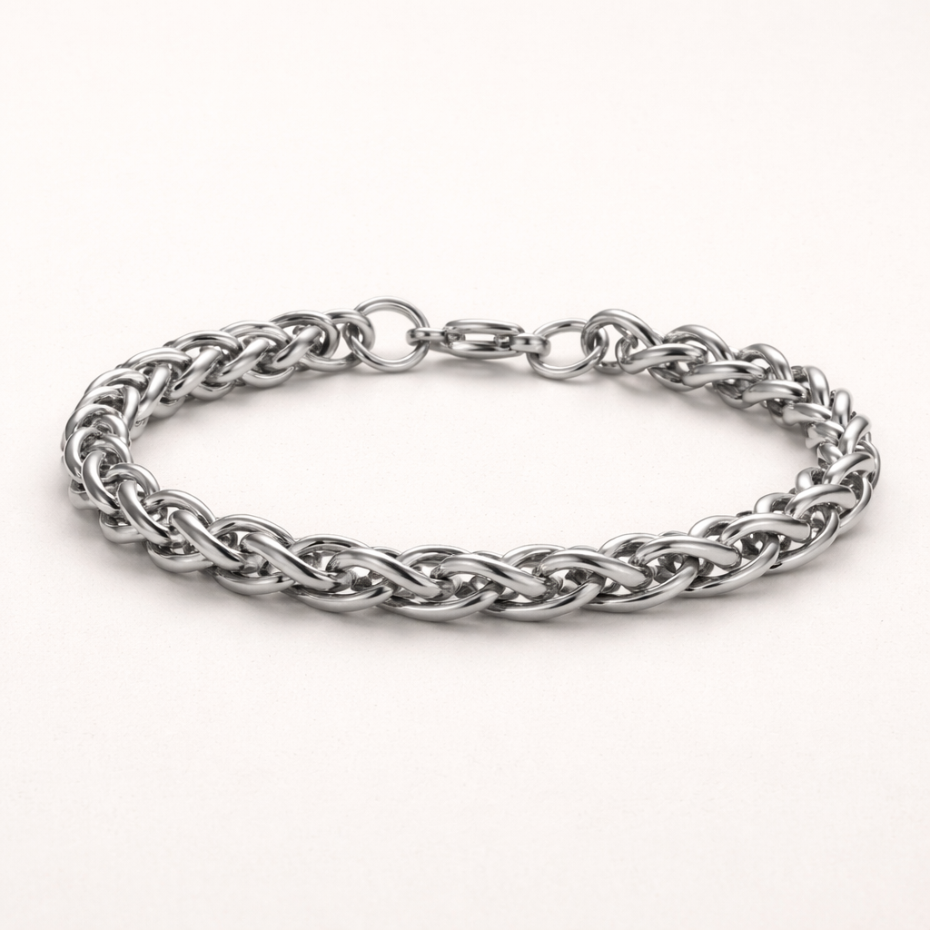 Men-18K Gold Plated Elegant Sterling Silver Chain Bracelet