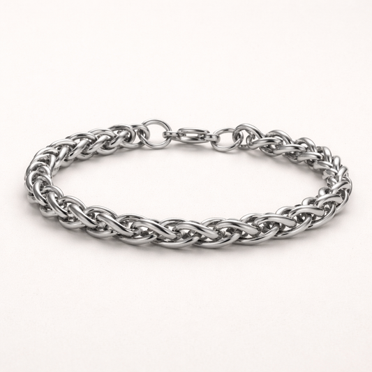 Men-18K Gold Plated Elegant Sterling Silver Chain Bracelet