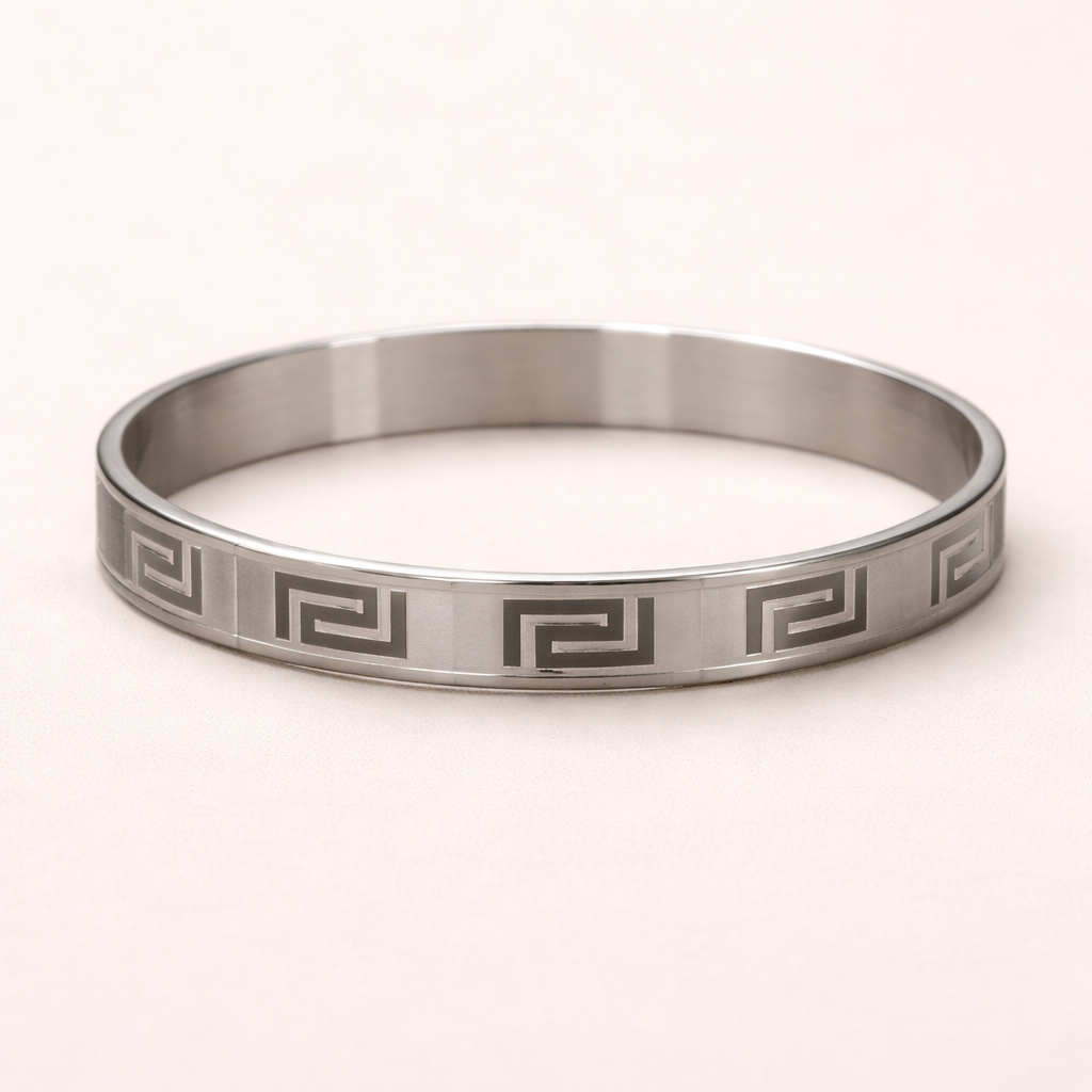 Men-18K Gold Plated Maze Oval Bracelet