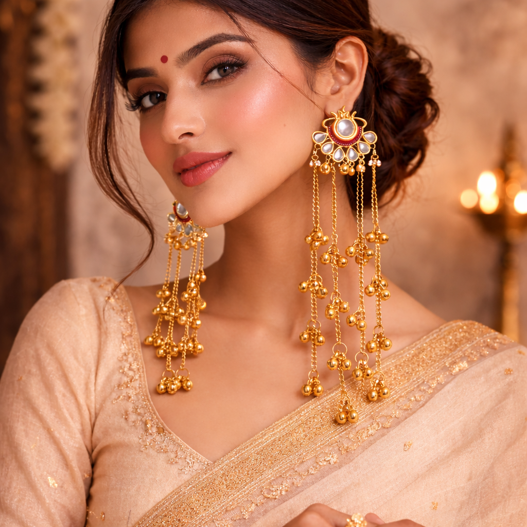 Royal Ember Chandeliers  Kashmiri Earring