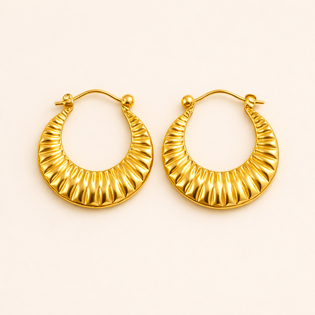 18k Gold Plated Croissant Lola Hoop Earring