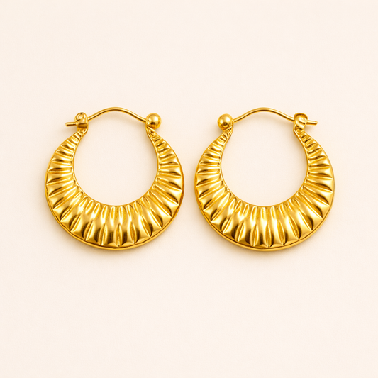 18k Gold Plated Croissant Lola Hoop Earring