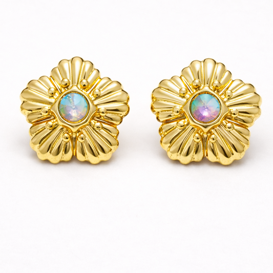 Golden Opal Bloom Earrings