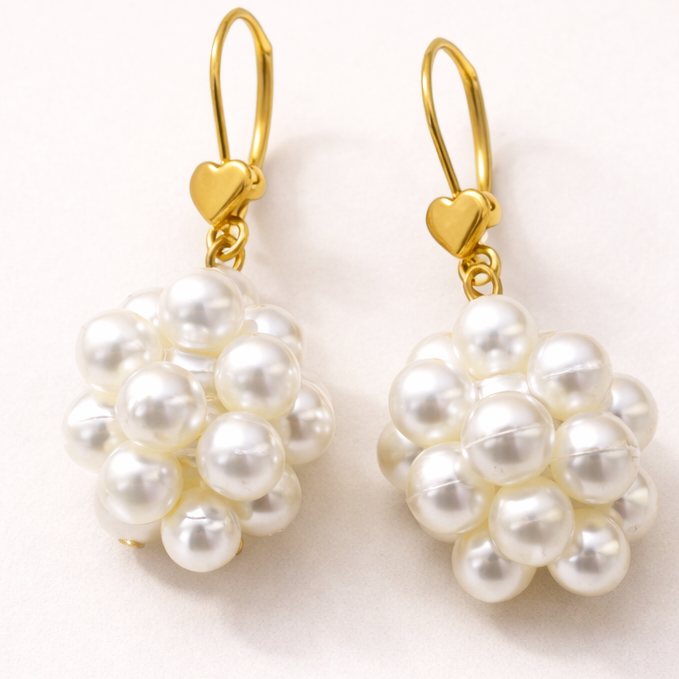 Pearl Blossom Charm Earrings