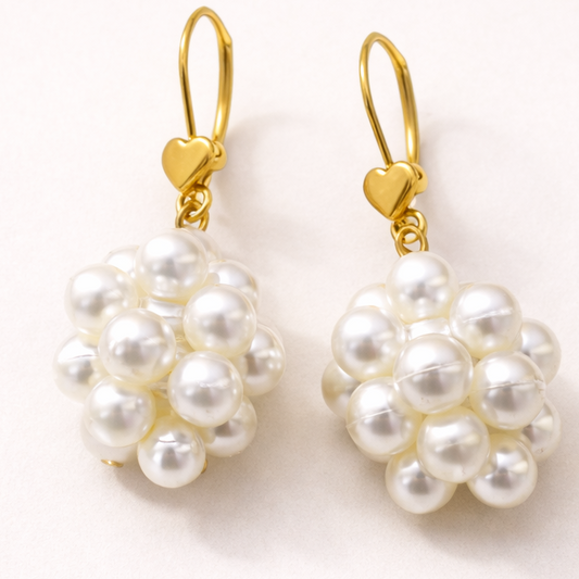 Pearl Blossom Charm Earrings